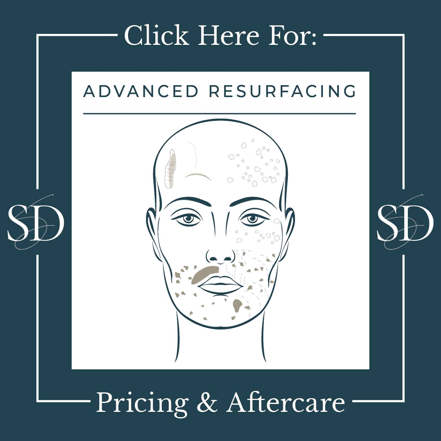 Advanced resurfacing treatment options and pricing chart.