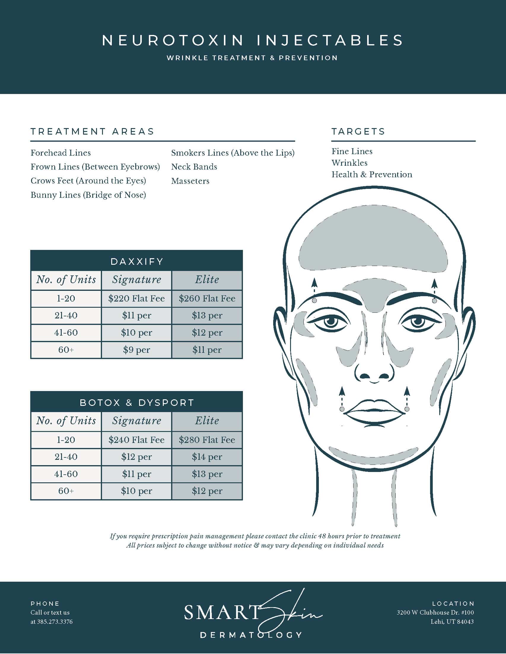 Botox Pricing Page