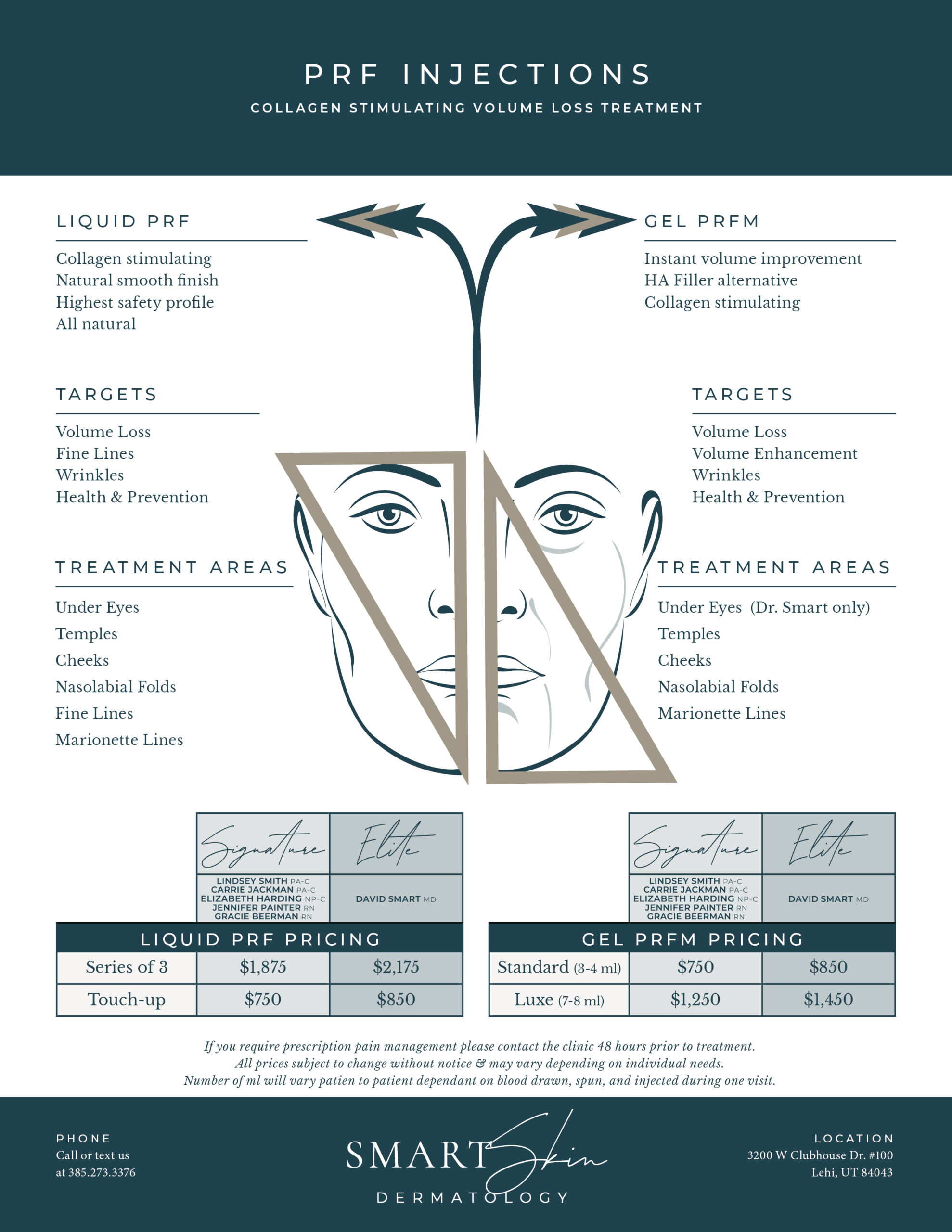 Prf injection pricing smart skin dermatology