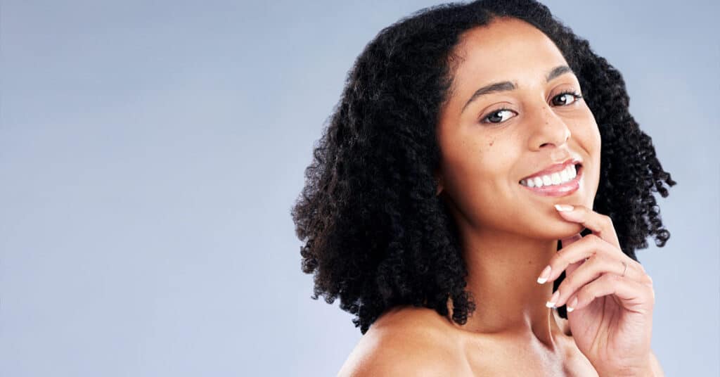 woman with confident skin