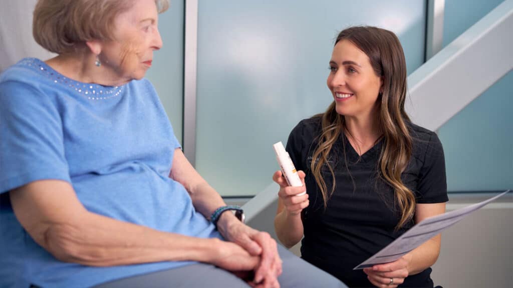 Dermatologist explaining types of psoriasis creams